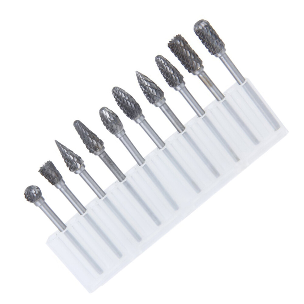 Carbide Burr Die Bits - 10pcs Set for Precision Deburring and Routing