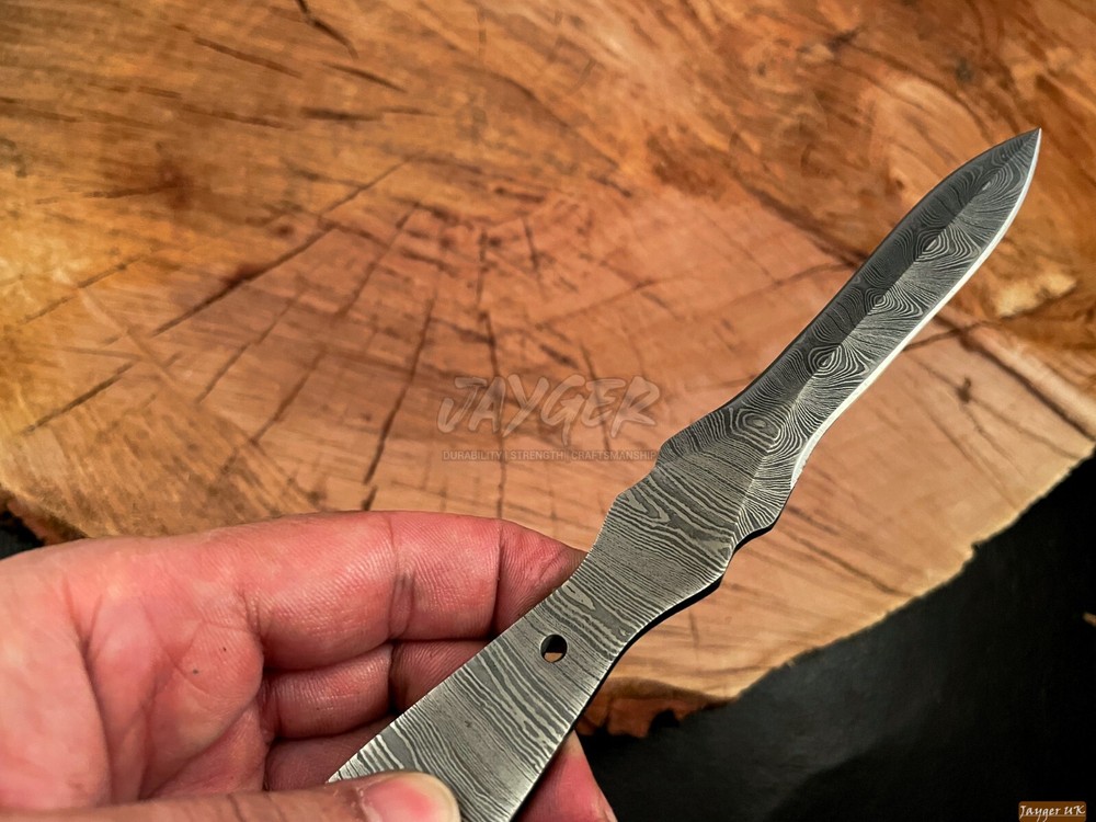 Handmade Pattern Welded Damascus Steel Blank Blade-Double Edge Knife-Dagger-B18