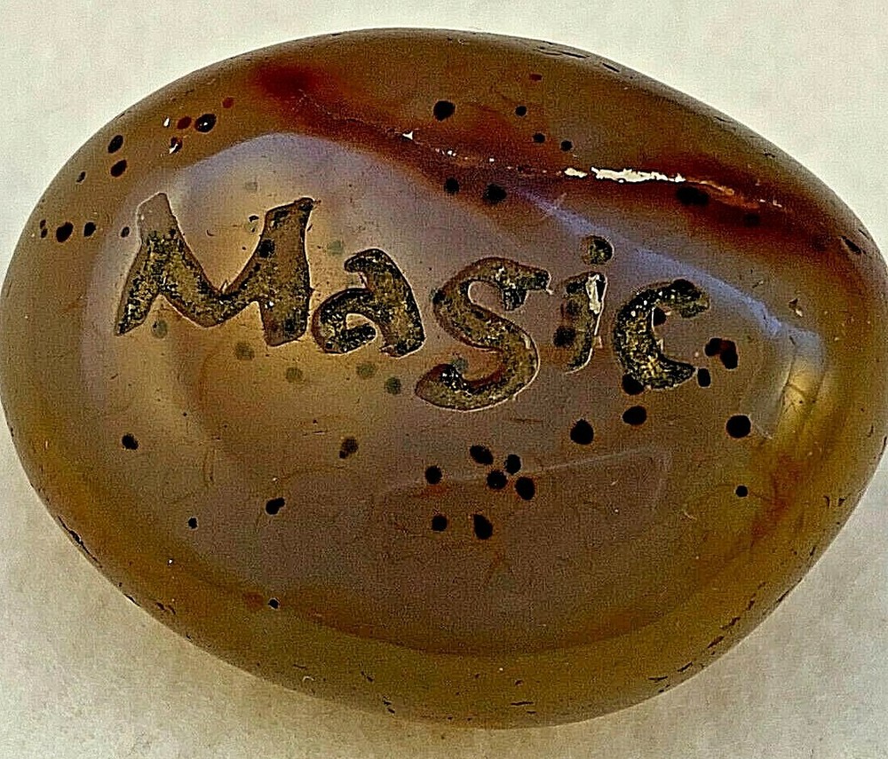 Laser Engraved Gemstone Pocket Token "MAGIC" Affirmation