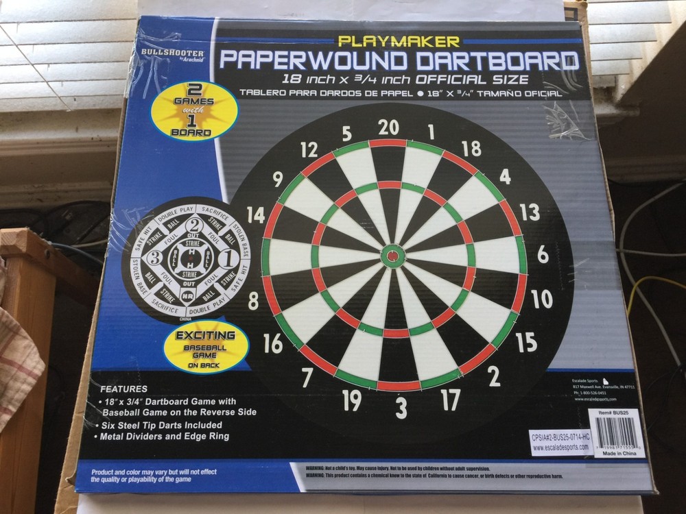 Playmaker Dartboard/Baseball Game 2-in-1