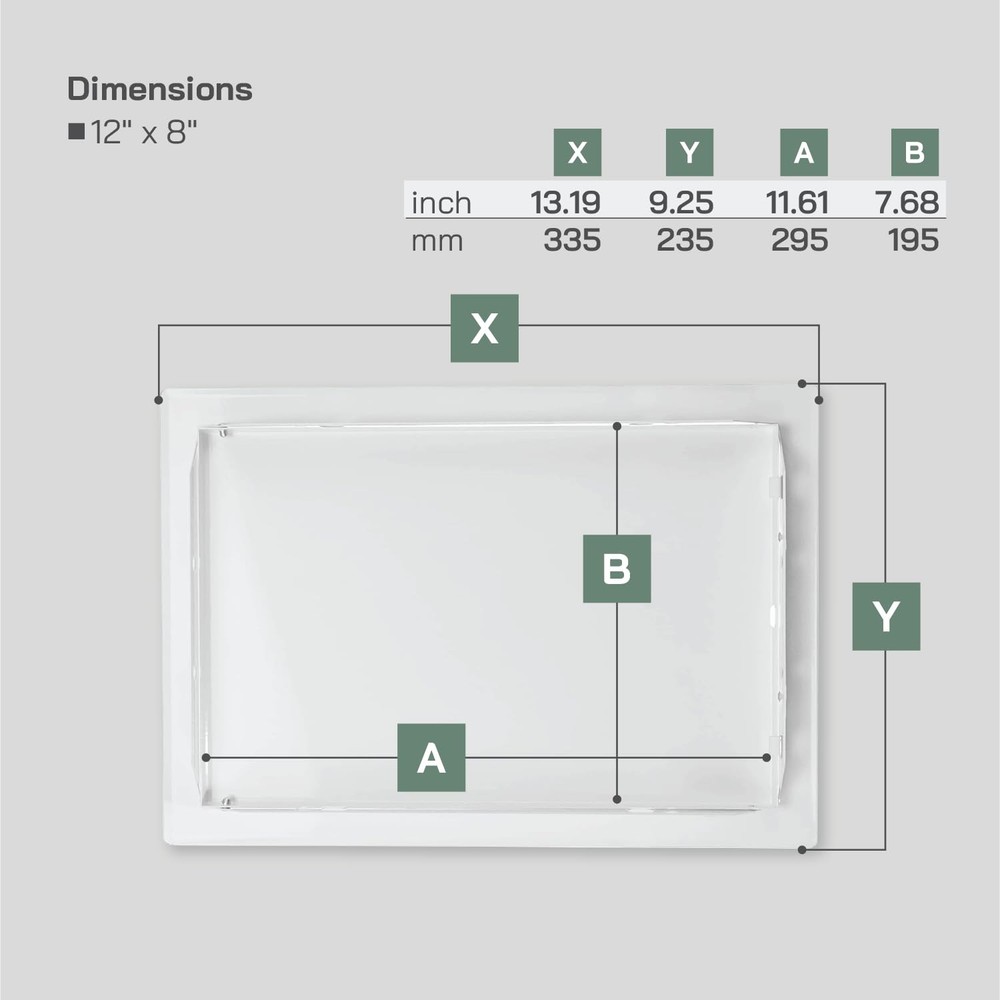 12'' x 8'' Inch White Metal Access Panel - Easy Access Doors - Access Panel f...