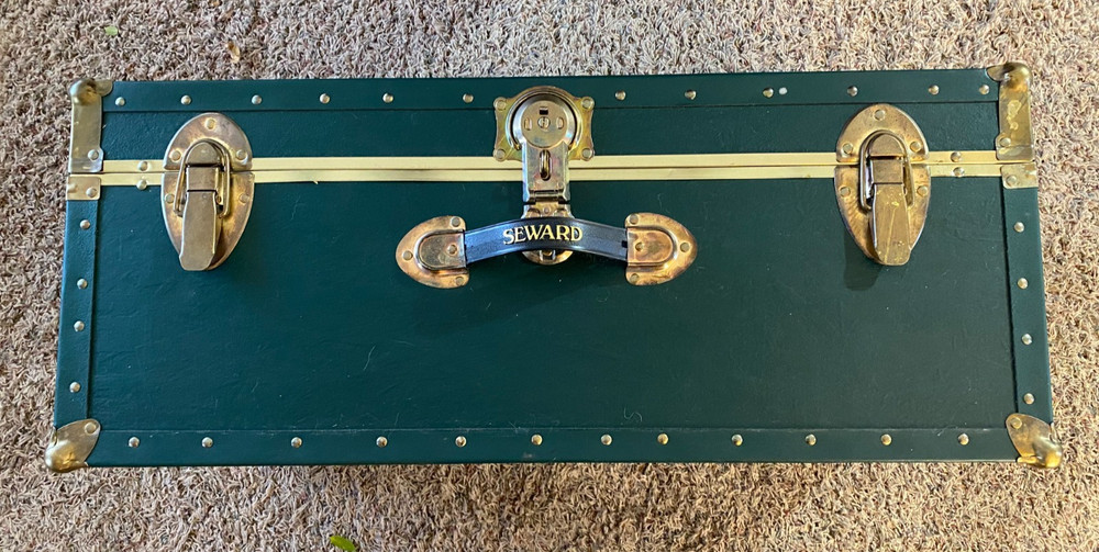 Vintage Seward Steamer Trunk (Green)