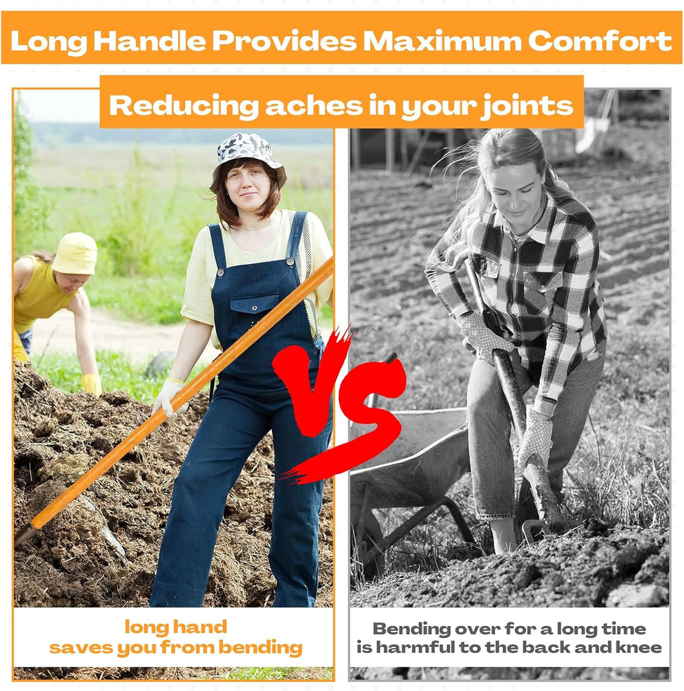 Durable 10 Tine Pitch Fork Set for Manure & Garden Work