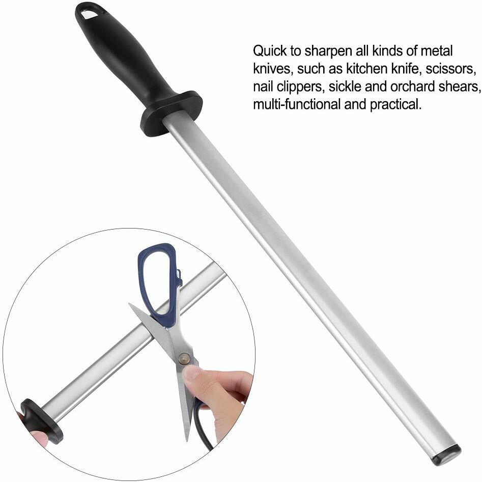 Home Chef Professional Diamond Knife Sharpener Rod 10" Sharpening Kitchen Tool