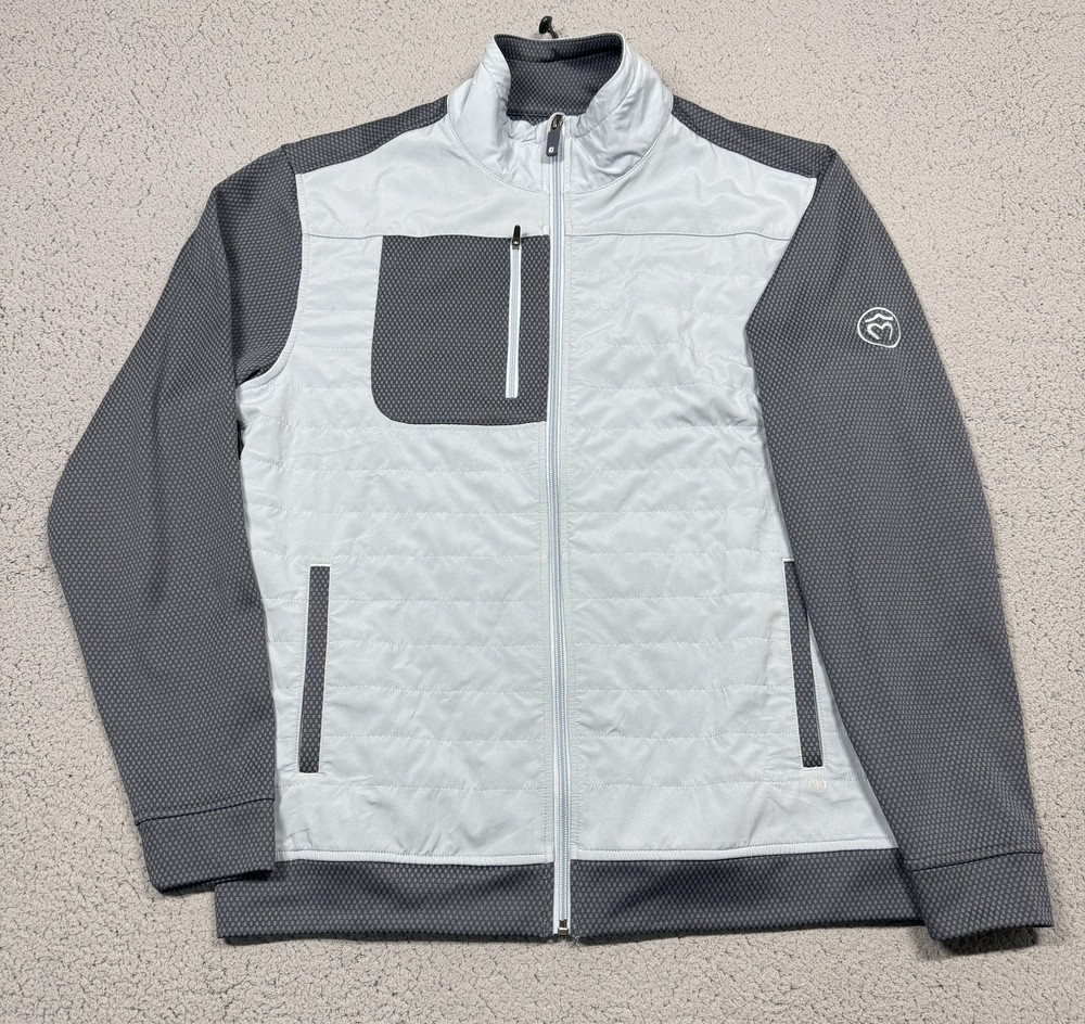 FootJoy ThermoSeries Jacket Mens Medium Gray Blue Full Zip Golf Softshell