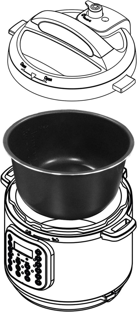 Replacement Inner Pot 6 Qt Non-Stick Ceramic for s Pressure Cooker