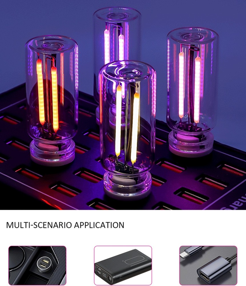 Touch Control Car USB LED Green Light Atmosphere Night Light Dimmable New