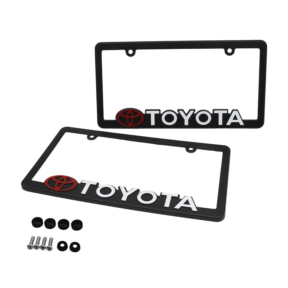 2pcs-Toyota-black license plate frame(Plastic) Practical