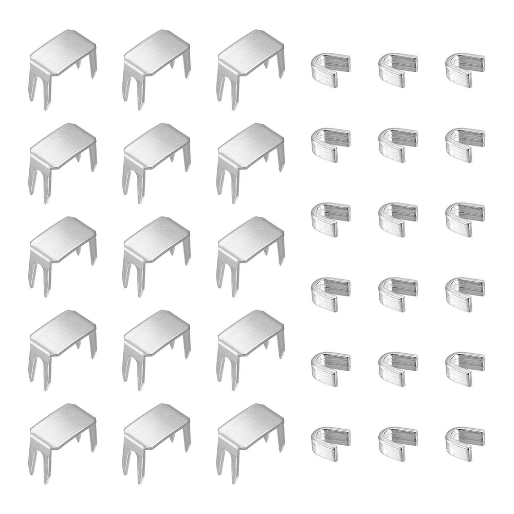 #5 Zipper Slider Retainers Kit, 200Pcs Top Stops & 100Pcs Bottom Stops, Silver