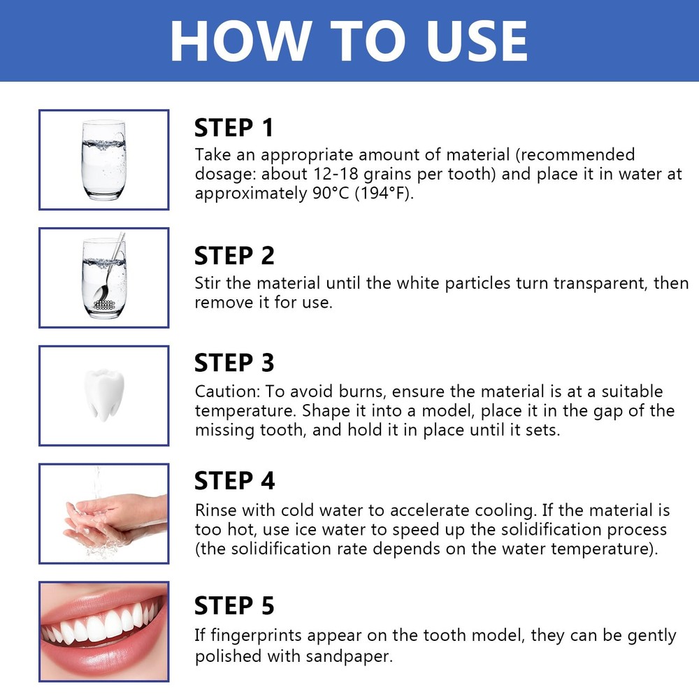 Tooth Repair Kit, Moldable False Teeth, Tooth Replacement Missing Teeth, Teeth
