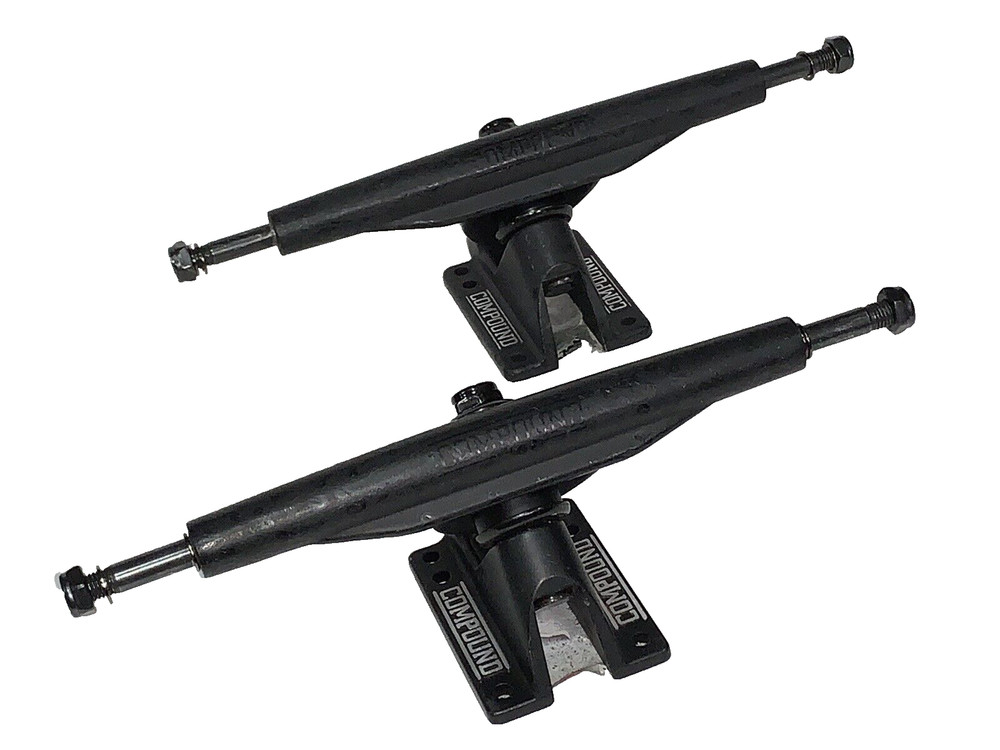 Compound 9.5" Reverse Longboard Cruiser Skateboard Trucks Black Pair Blemished