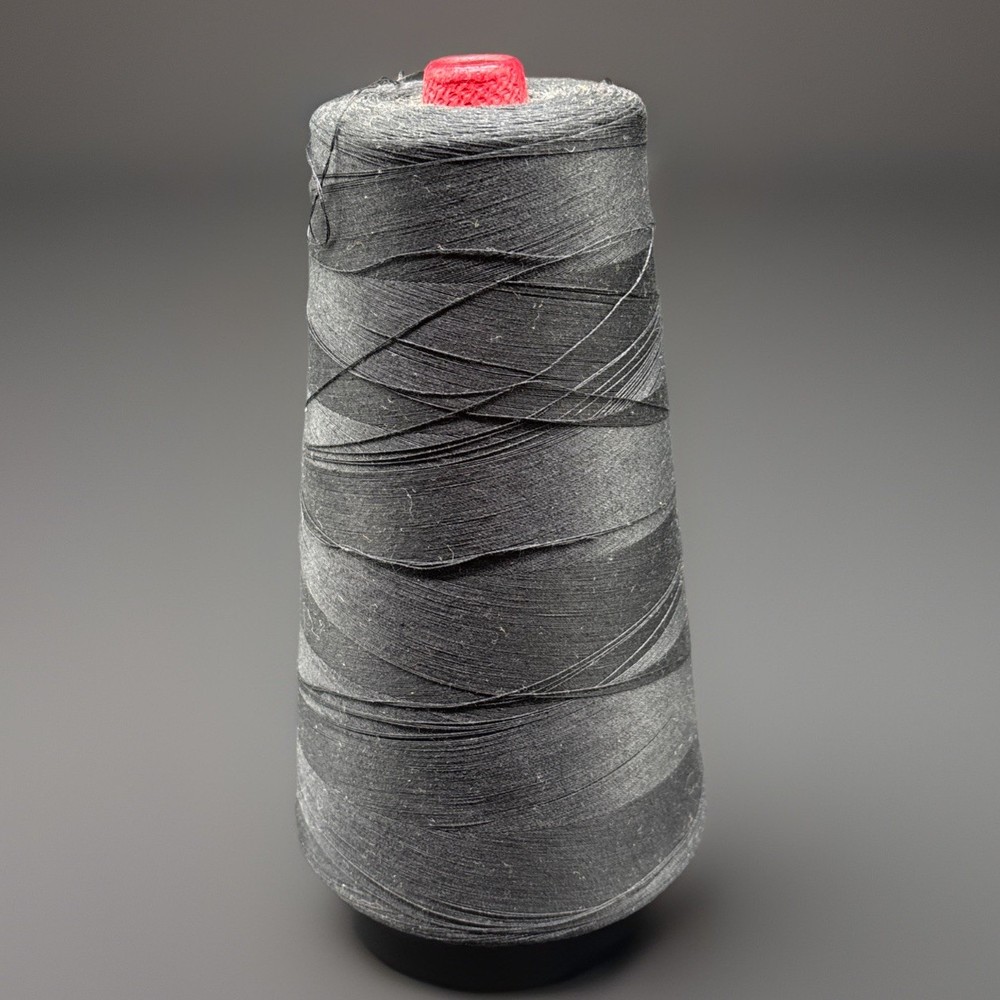 Vintage Large Spool Of Thread Unbranded Black