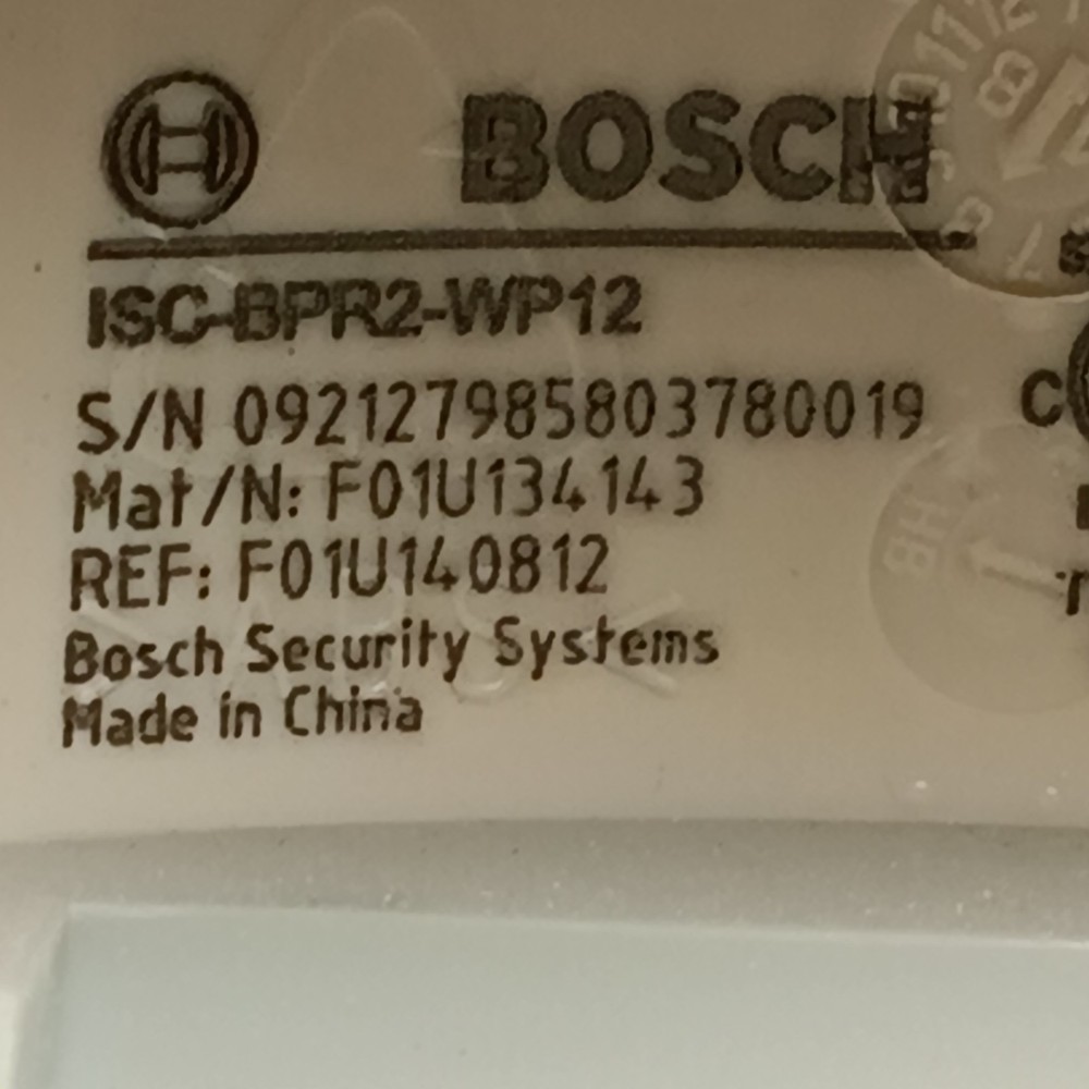 Bosch ISC-BPR2-WP12 Motion Detector Security Alarm Sensor MPN ISC-BPR2-WP12 Type