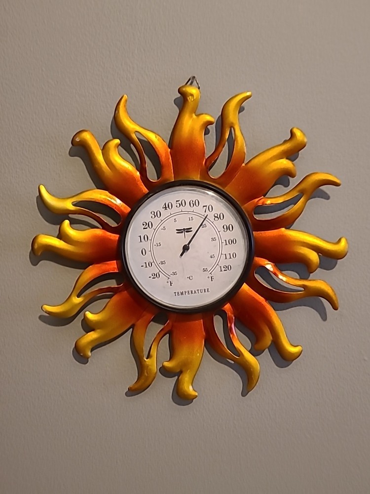 Vintage Celestial Style Sun Temperature Decor 10" - UNTESTED