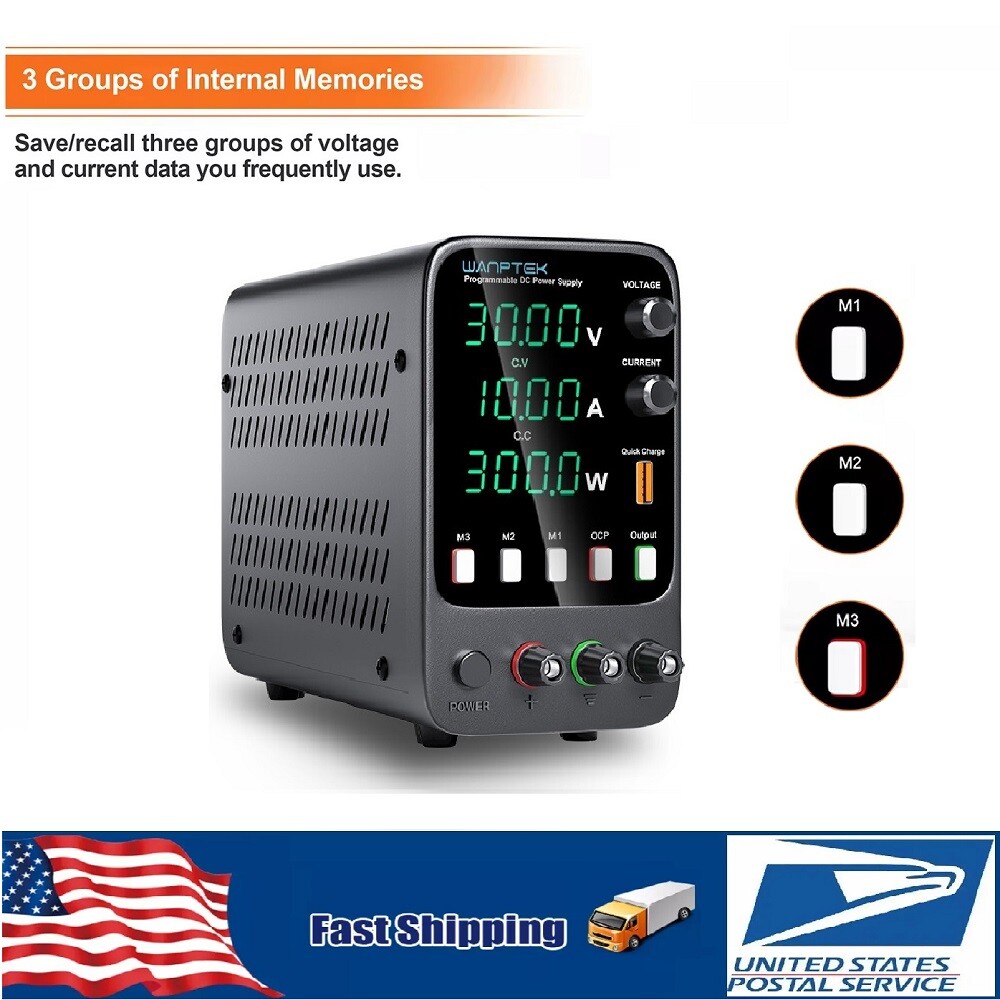 30V 5A Adjustable Lab DC Bench Power Supply Variable Switch Encoder Programmable