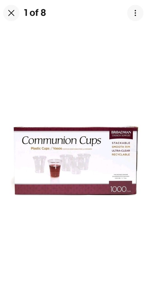 Communion Disposable Plastic Cups, Clear, 1000 Count