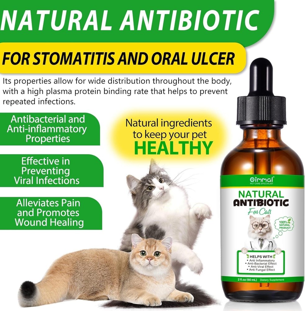 60ML Cat Antibiotics Supplement Multivitamin Natural Immune Support 2 Fl Oz