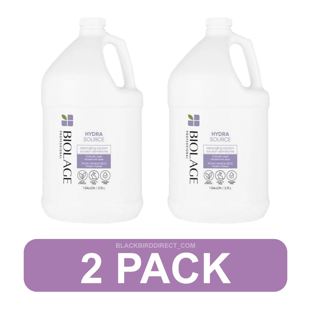 🔥✅ 2pk Biolage HydraSource Detangling Solution 128 oz 1 Gallon