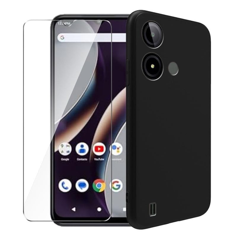 Case for BLU C9 + Glass Screen Protector Tempered Black Case + Tempered Glass*1
