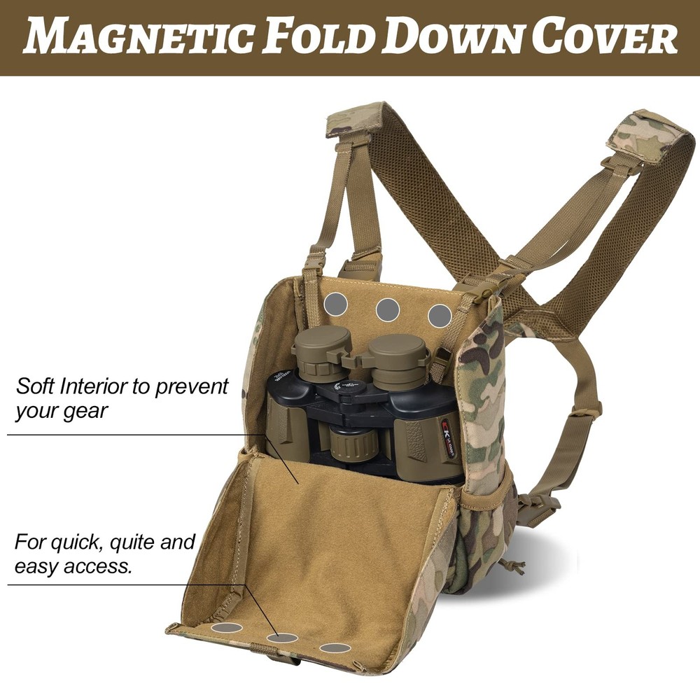 Binocular Harness, Adjustable Binocular Harness Chest Pack with Rain Cover fo...