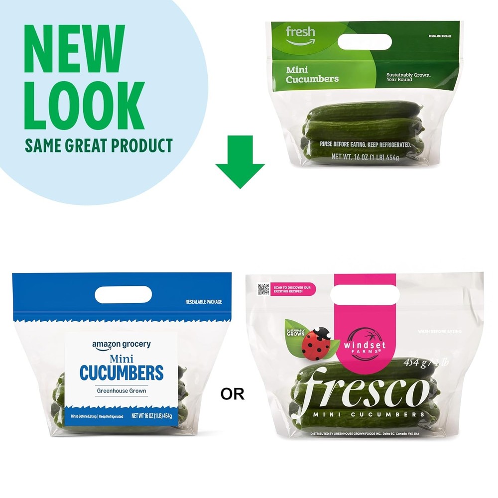 Amazon Grocery, Mini Cucumbers, 16 Oz