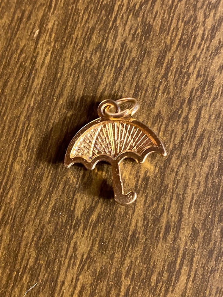 Multicolor Gold tone Umbrella Charm 5/8"