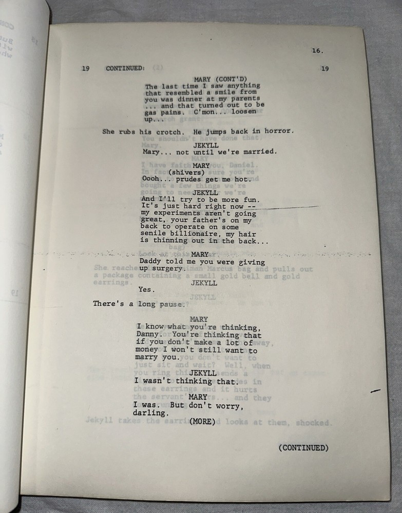Jerry Belson - JEKYLL AND HYDE Typed Original screenplay