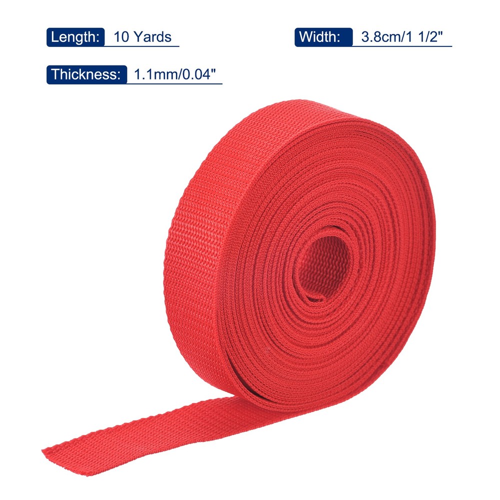 Lightweight Polypropylene Webbing Strap 3.8cm 10 Yard Orange Red