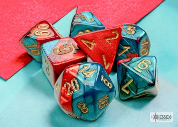 MINI GEMINI 7-DIE SET RED-TEAL/GOLD
