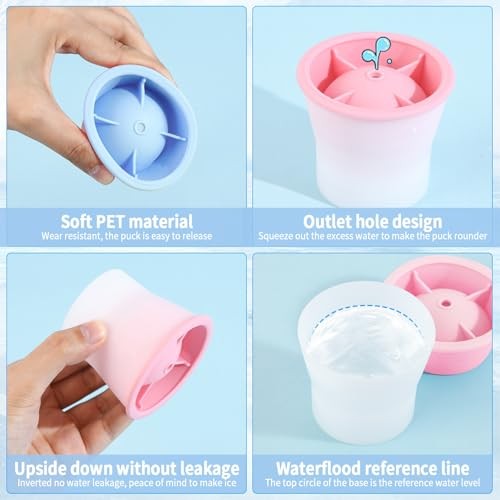 (Upgrade) Ice Molds 4 PCS, Silicone Sphere Ice Mold Maker, Blue（4-Pack)