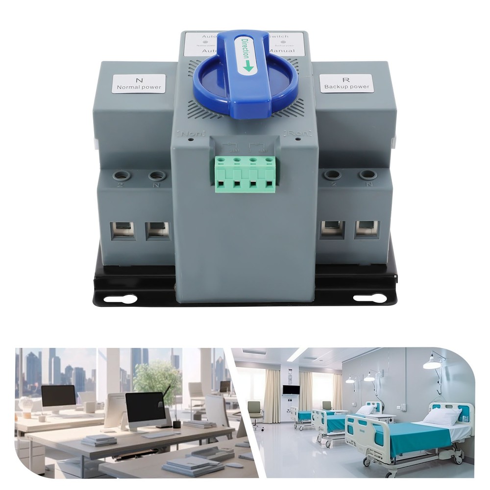 63A ATS Dual Power Automatic Transfer Switch for Generator Changeover Switch 2P