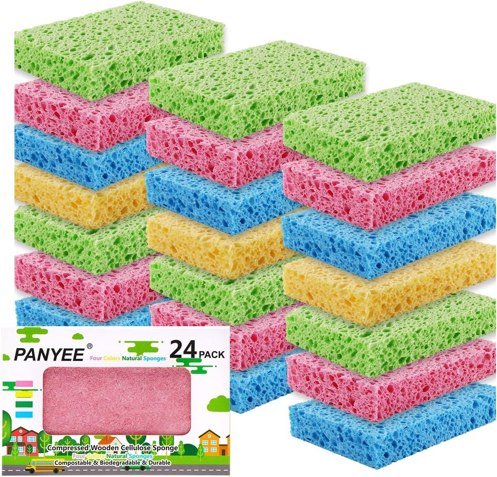 pred Cellulose Kitchen Spons, Non-Scratch Biodegradable Natural