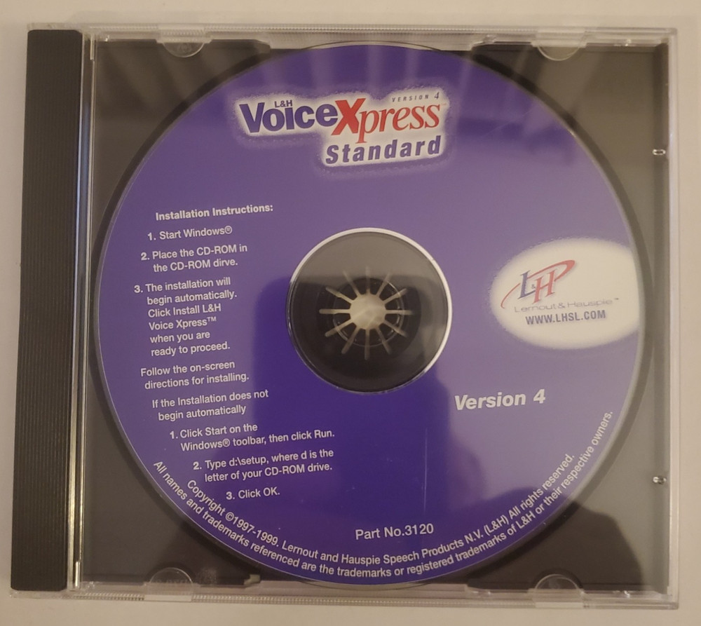 L&H, Voice Xpress Standard PC Software Version 4 (PC, CD-ROM)