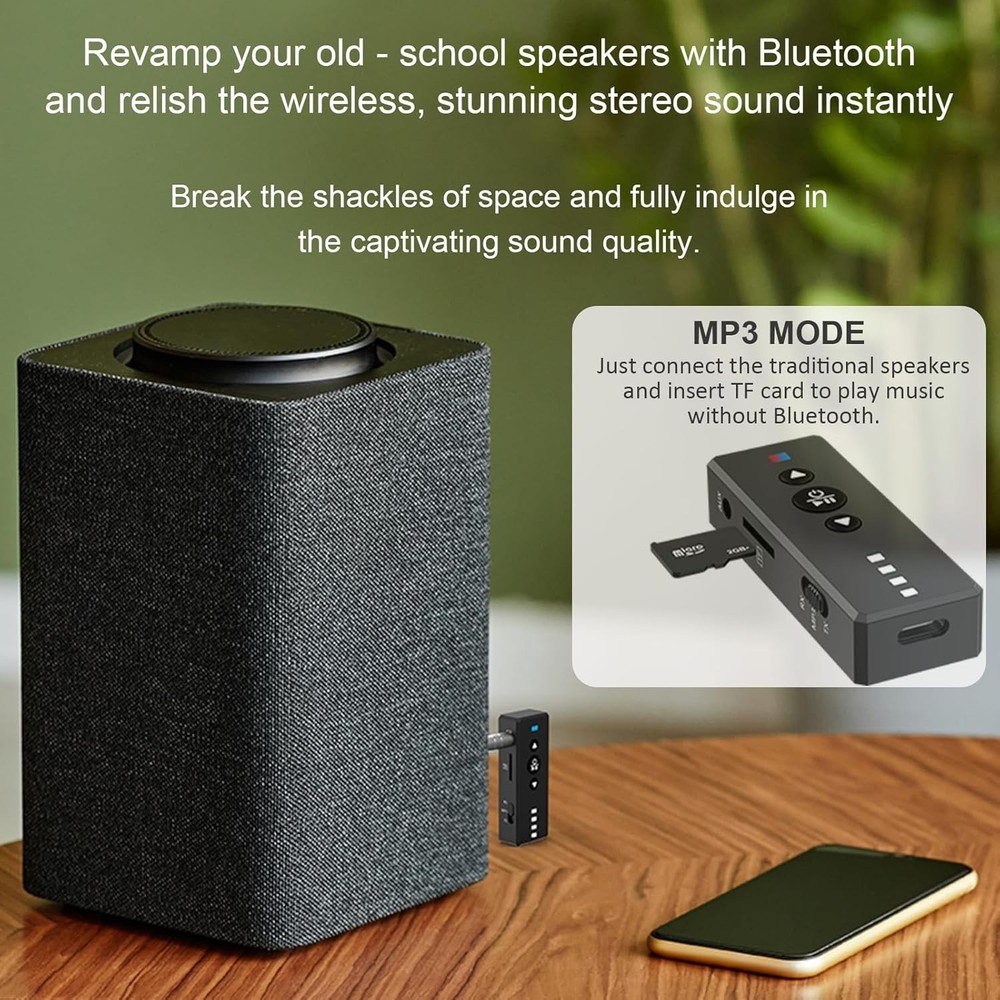 Bluetooth 5.4 3-in-1 Transmitter Receiver - Portable Wireless Audio Adapter