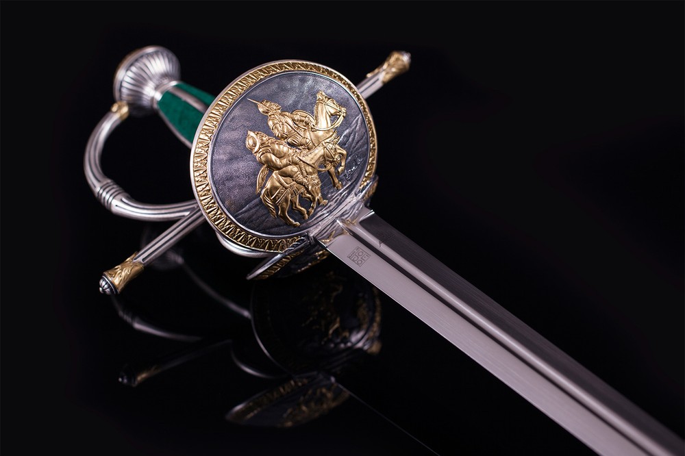 Don Quixote Silver Sword Decorated in Gold