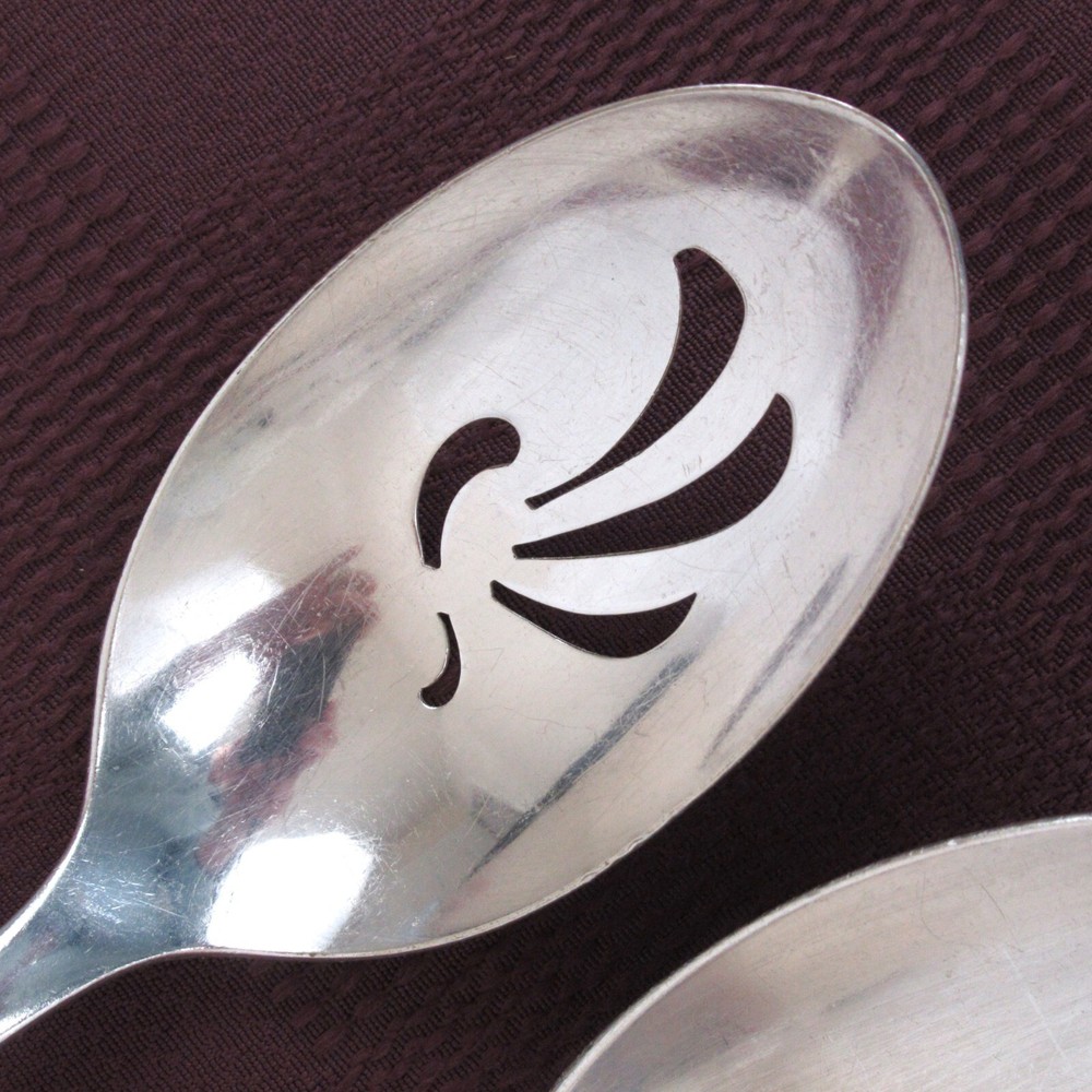 Holmes & Edwards Rhythmic serving spoons fork silverplate flatware utensils