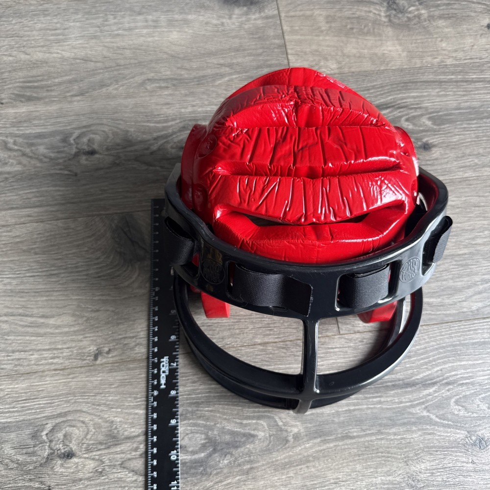 ProForce Lightning Karate Red Helmet w/ Black Faceguard Cage-Small?
