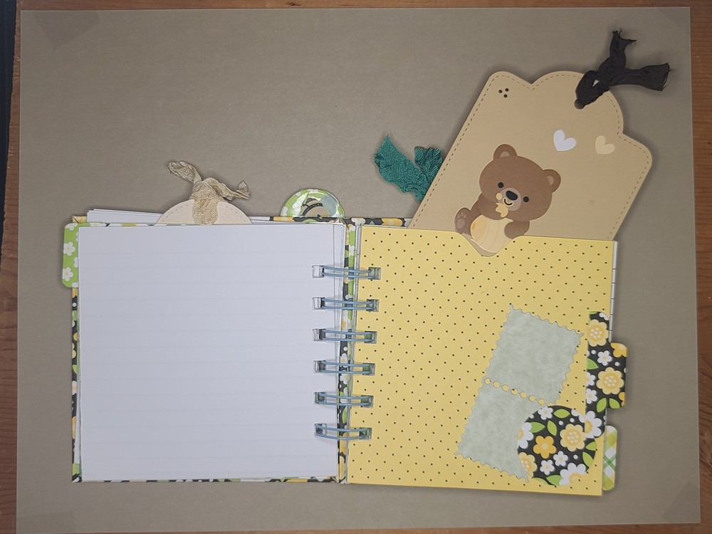 Little cinched journal notebook, Spring, handmade
