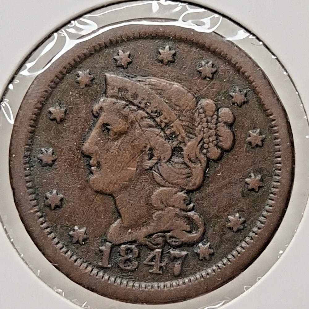 1847 Braided Hair Large Cent - #B153