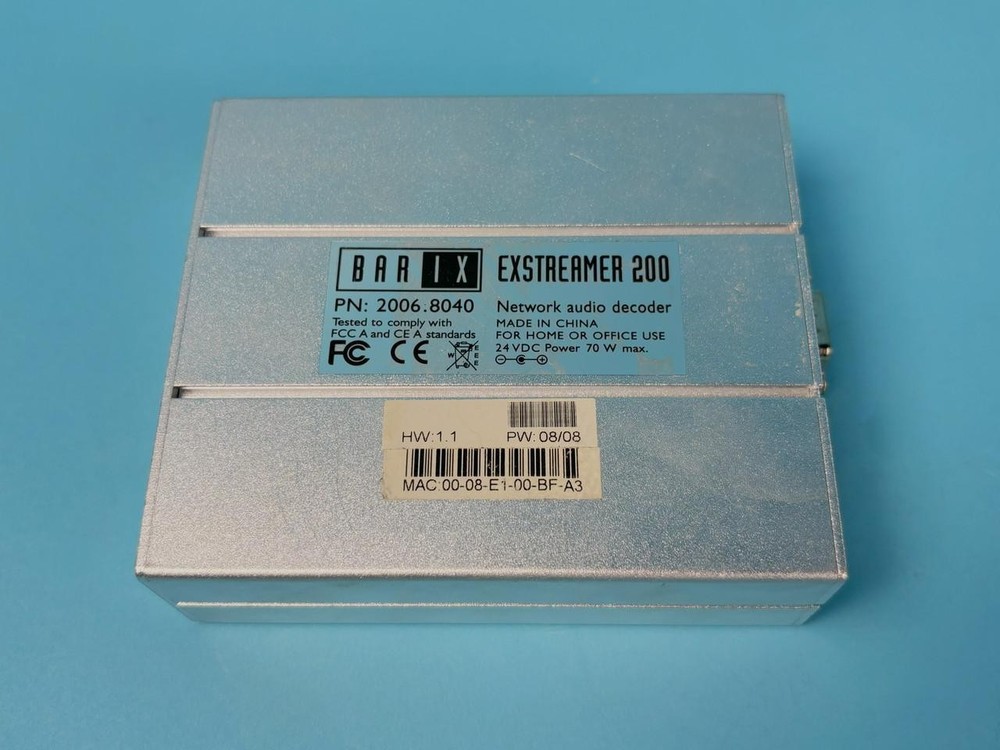 BARIX EXSTREAMER 200 IP AUDIO STREAM DECODER: lan, rs232 connection |010-8983228