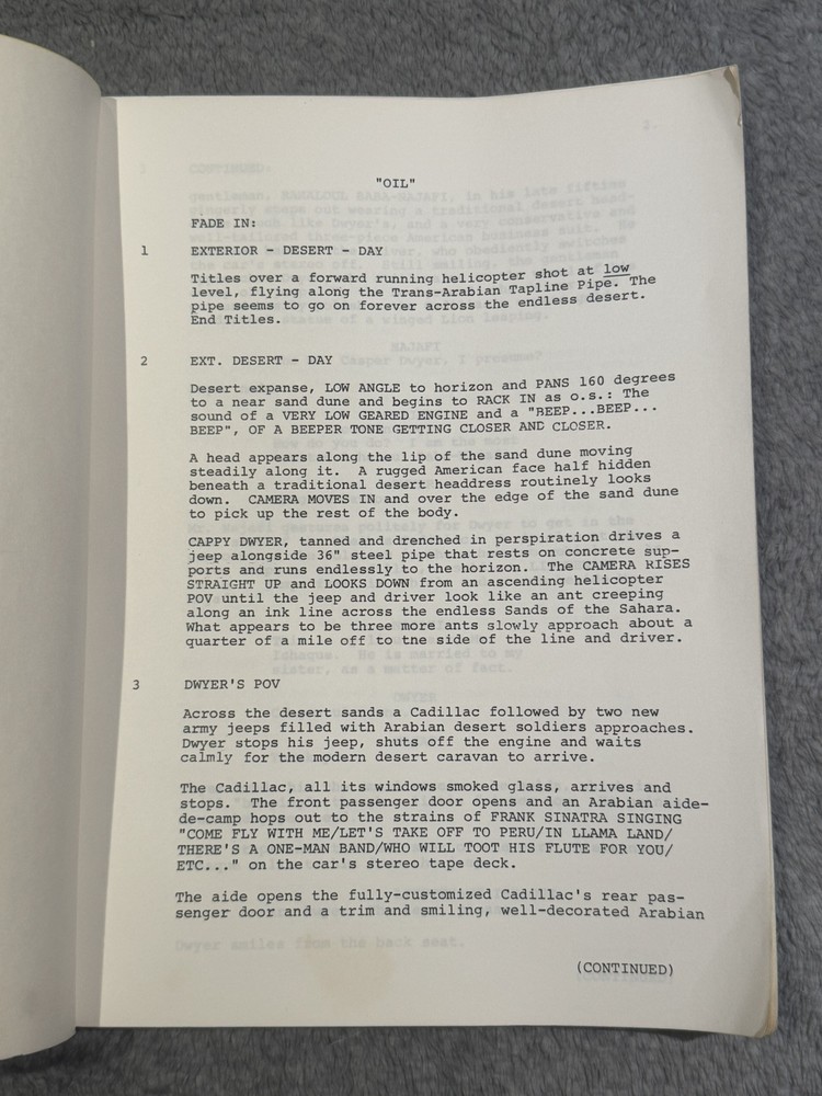 1979 "OIL" by Larry Hankin SCRIPT SCREENPLAY