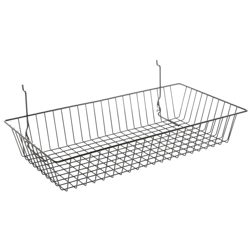 Black Wire Basket For Slatwall or Pegboard