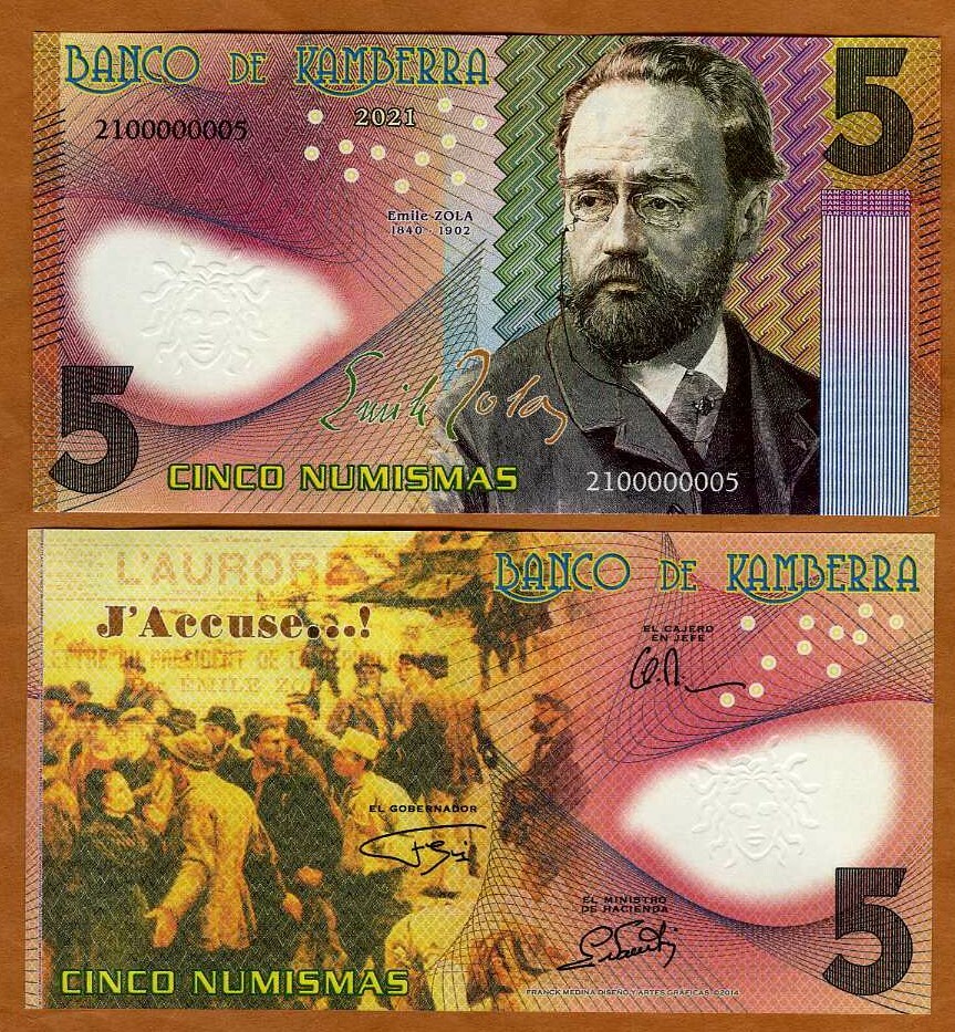 Kamberra, 5 Numismas, 2021, UNC Zola New Security features