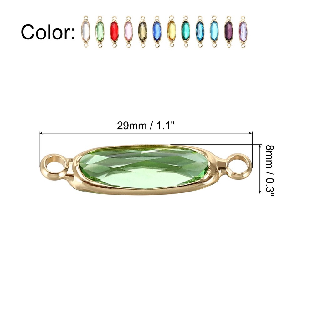 Birthstone Connector Link, 24Pcs Diamond Links, Round,