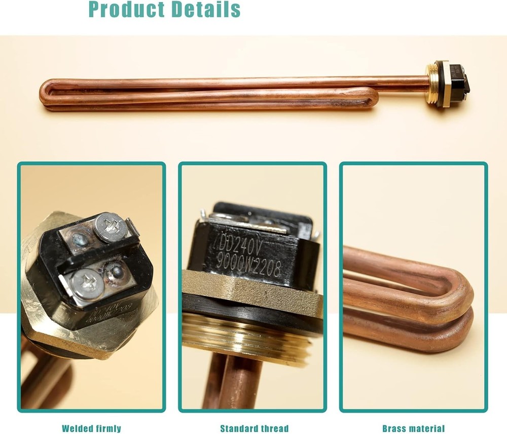 3 Pack Tankless Water Heater Elements Ecosmart Rheem 240V Brass