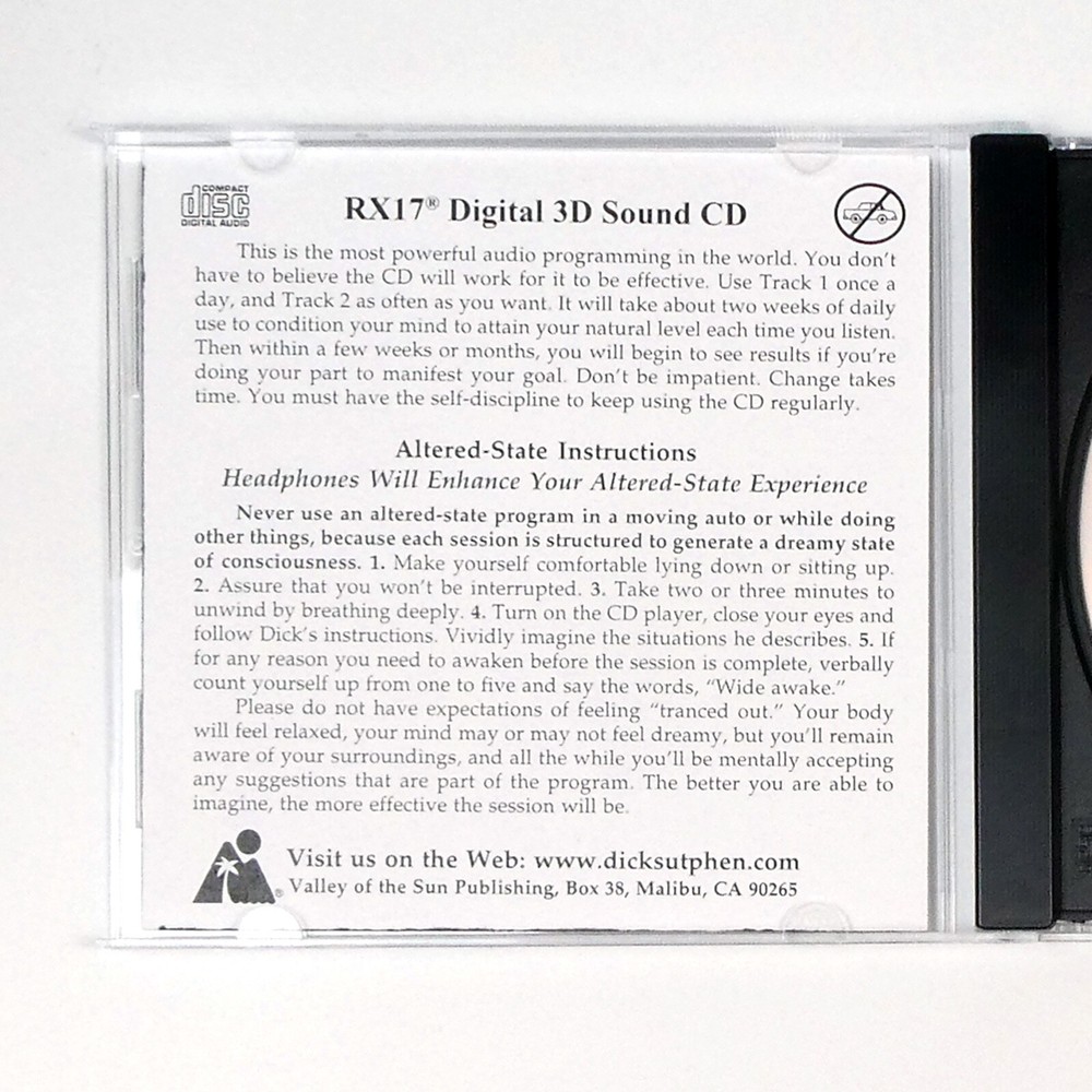 CHARISMA Self Hypnosis CD CHARM & ATTRACT OTHERS Dick Sutphen Guided Meditation