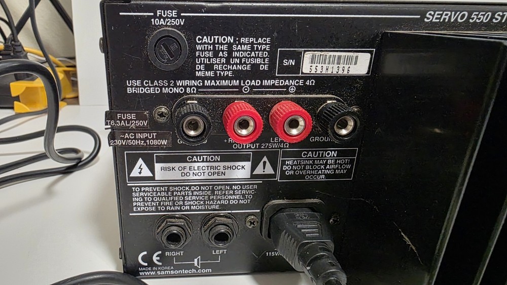 Samson Servo 550 Studio Amplifier