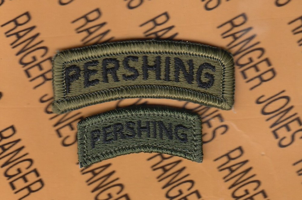 US Army PERSHING Missle 1980's arc tab patch m/e set