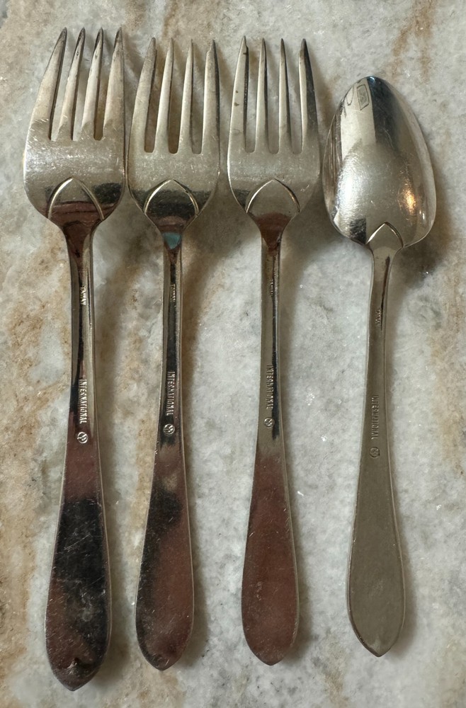 4pc Hutton (Silverplate, 1960) by INTERNATIONAL SILVER forks & teaspoon