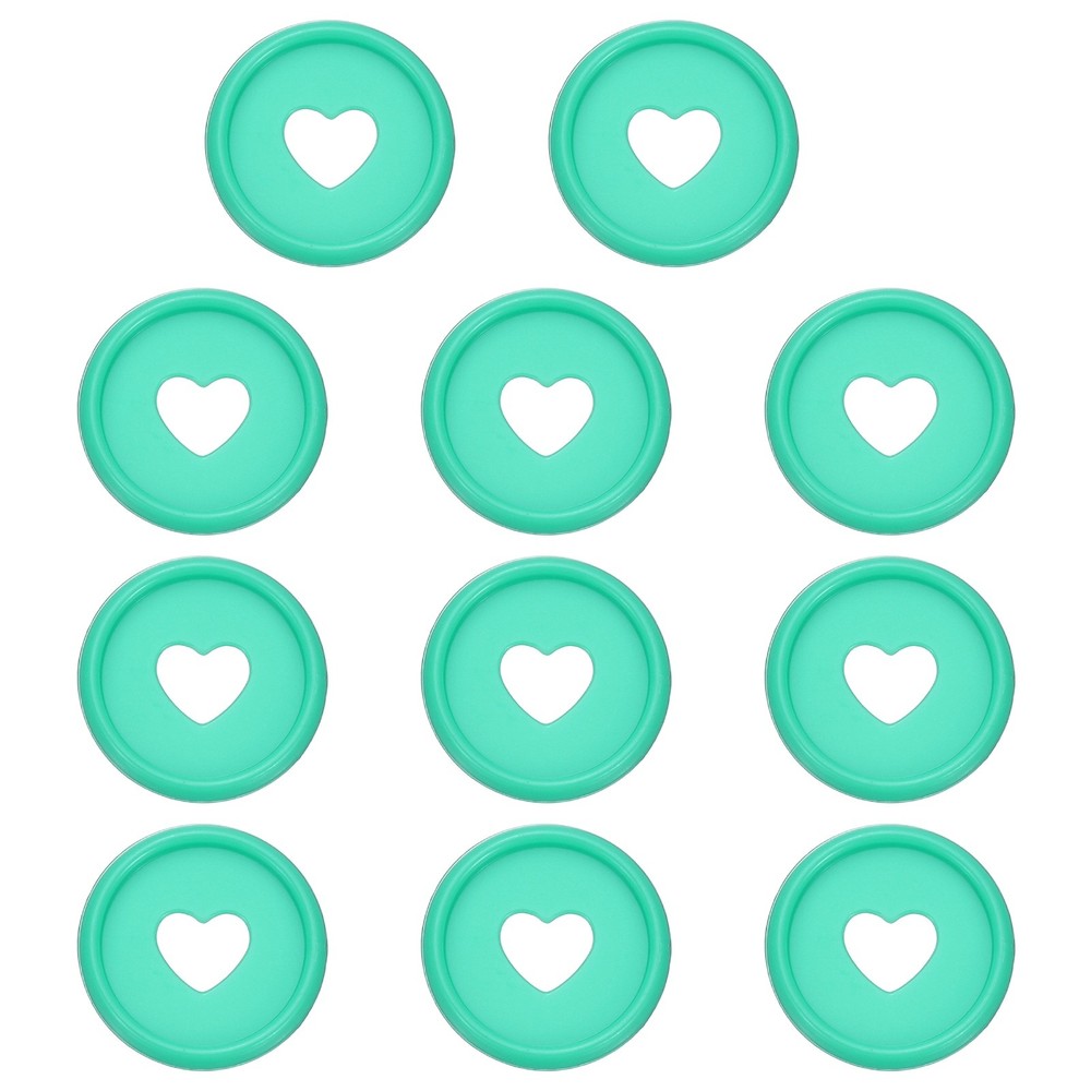 24mm Plastic Book Binding Discs, 11 Pack Expansion Discs Heart, Green